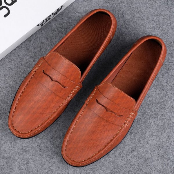 Men's microfiber casual small leather shoes trend driving Loafers large size men's shoes