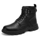 Men's high lace-up solid color Martin boots outdoor trend casual work boots combat military boots