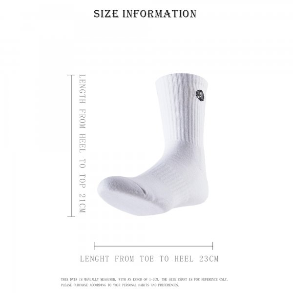 White Casual Socks Elastic Thick Men Sport Socks Plain Design