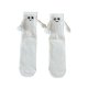 Novelty Cartoon Magnetic Suction Couple Holding Hands Cotton Socks Women Hand In Hand Socks