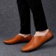 Casual Leather Shoes One Foot Stirrup Lazy Bean Shoes Soft Bottom Leather Shoes Men