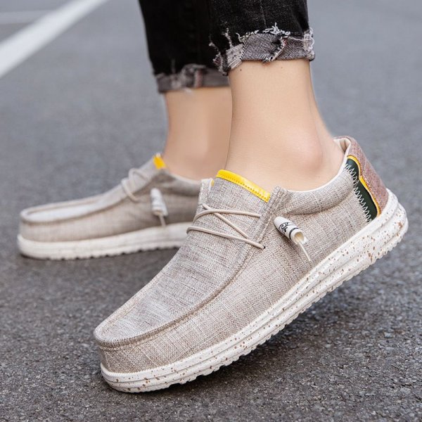 Men's Shoes Casual Canvas Shoes Breathable Comfortable One Foot Stirrup Lazy Shoes Soft Bottom Cloth Shoes Single